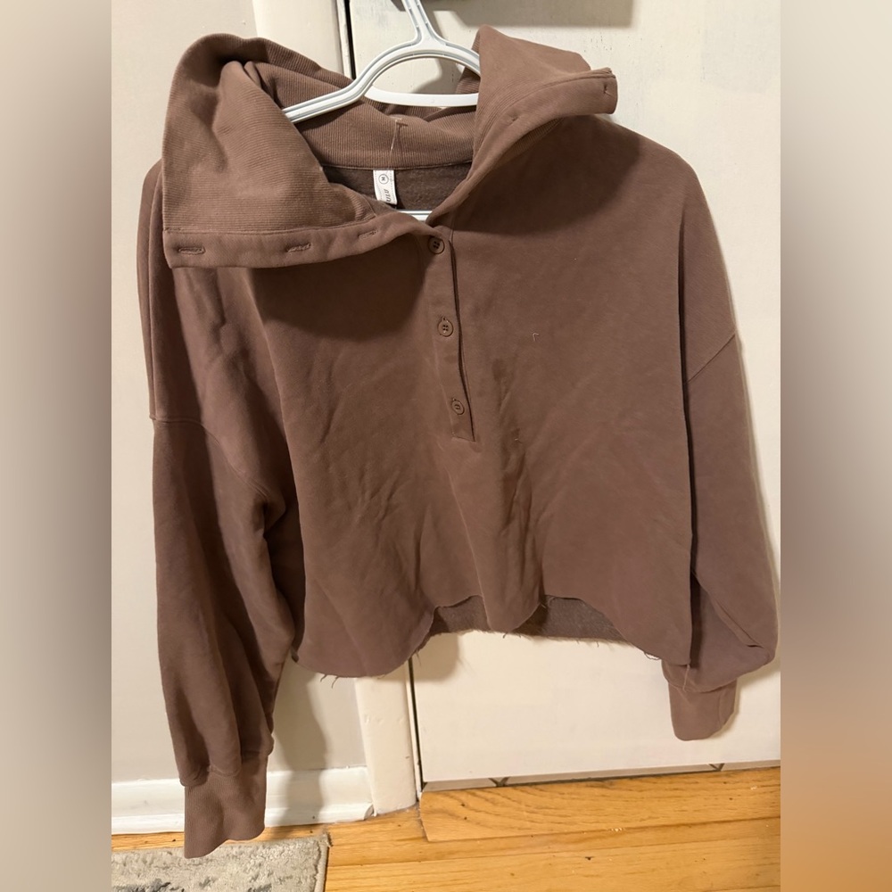 Last Call Brown Cropped Hoodie – Size M